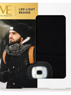 Modern Expressions Black LED Light Beanie - Hands-Free Illumination